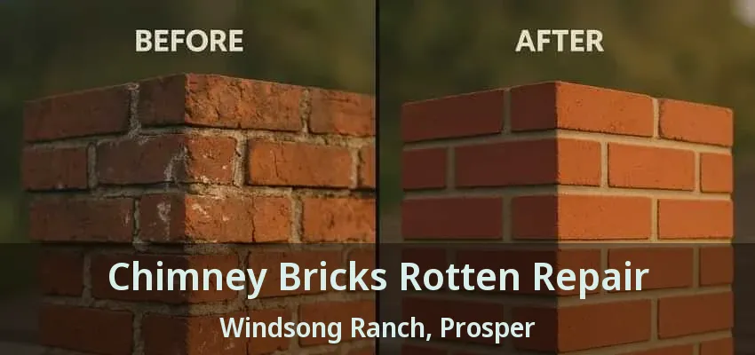 Chimney Bricks Rotten Repair Windsong Ranch, Prosper - TX